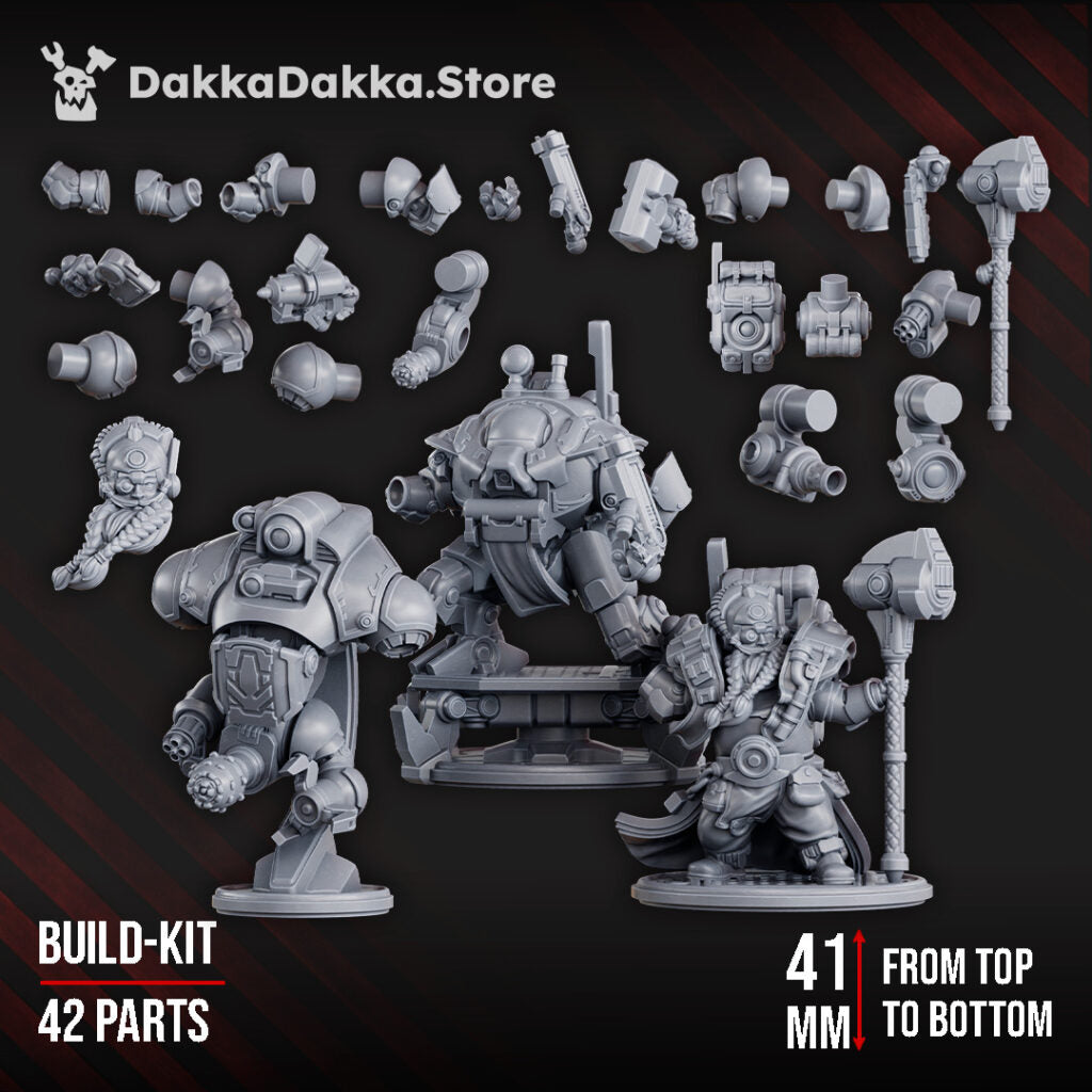 Space Dwarf Brokkr The Bronze Beard Build Kit, proxy miniature, 28mm heroic scale unpainted resin