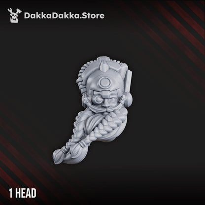 Space Dwarf Brokkr The Bronze Beard Build Kit, proxy miniature, 28mm heroic scale unpainted resin, view 5