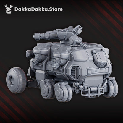 Space Dwarf Goliath Transporter, proxy miniature, 28mm heroic scale unpainted resin, view 4