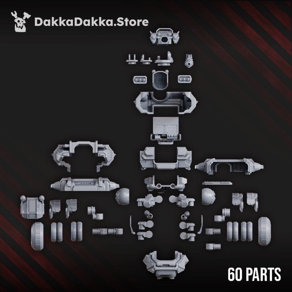 Space Dwarf Goliath Transporter, proxy miniature, 28mm heroic scale unpainted resin, view 7