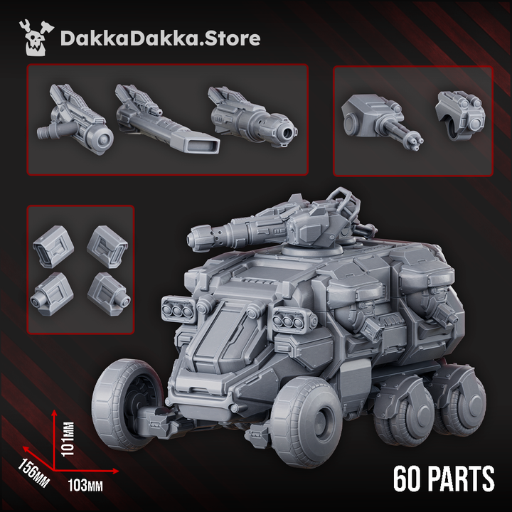 Space Dwarf Goliath Transporter, proxy miniature, 28mm heroic scale unpainted resin, view 8
