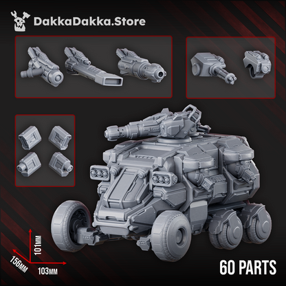 Space Dwarf Goliath Transporter, proxy miniature, 28mm heroic scale unpainted resin, view 8