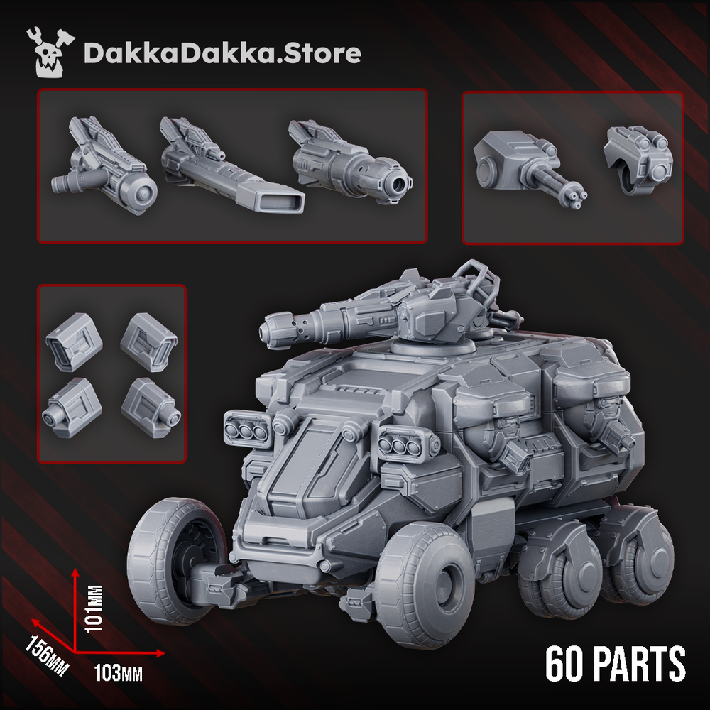 Space Dwarf Goliath Transporter, proxy miniature, 28mm heroic scale unpainted resin, view 9