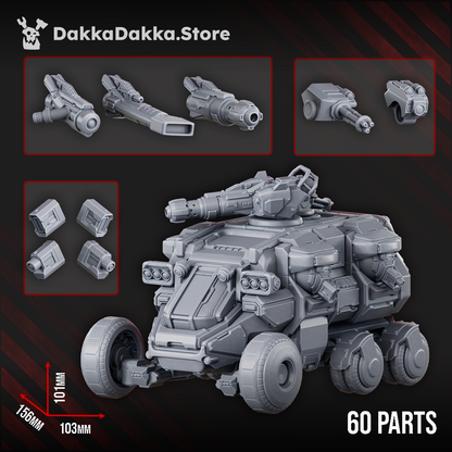 Space Dwarf Goliath Transporter, proxy miniature, 28mm heroic scale unpainted resin, view 9