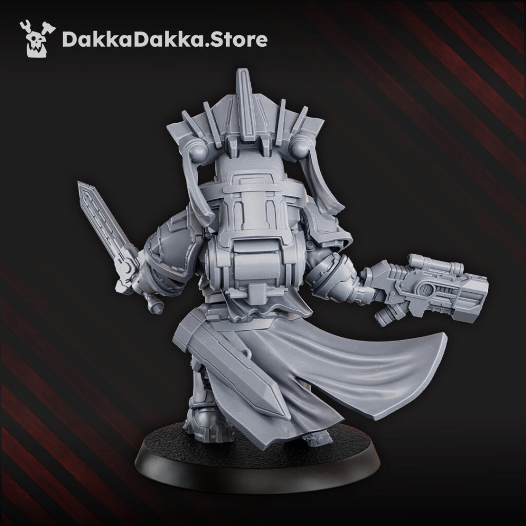 Space Dwarf Magnir The Stonebeard, proxy miniature, character, 28mm heroic scale unpainted resin, view 3