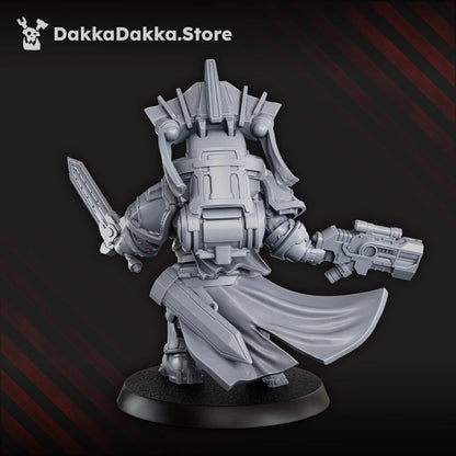 Space Dwarf Magnir The Stonebeard, proxy miniature, character, 28mm heroic scale unpainted resin, view 3