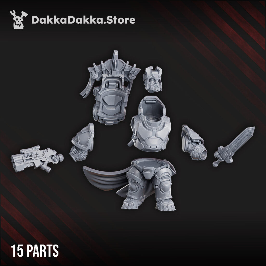 Space Dwarf Magnir The Stonebeard, proxy miniature, character, 28mm heroic scale unpainted resin, view 4