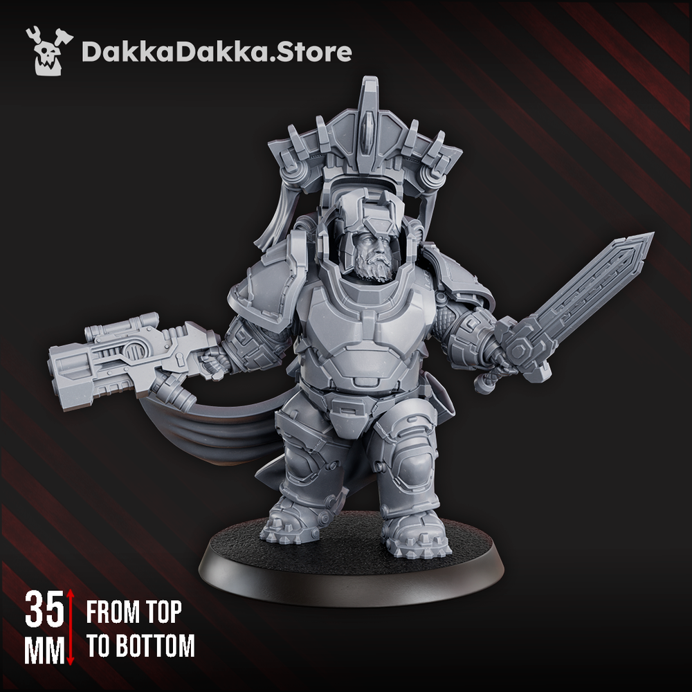 Space Dwarf Magnir The Stonebeard, proxy miniature, character, 28mm heroic scale unpainted resin, view 6