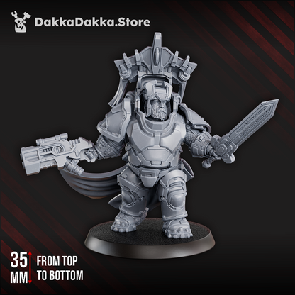 Space Dwarf Magnir The Stonebeard, proxy miniature, character, 28mm heroic scale unpainted resin, view 6