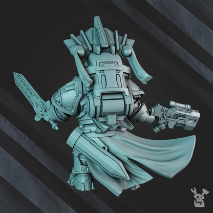 Space Dwarf Magnir The Stonebeard, proxy miniature, character, 28mm heroic scale unpainted resin, view 8