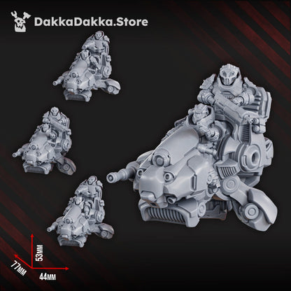 Space Dwarf Mithril Blade Riders Squad, proxy miniature, 28mm heroic scale unpainted resin, view 2