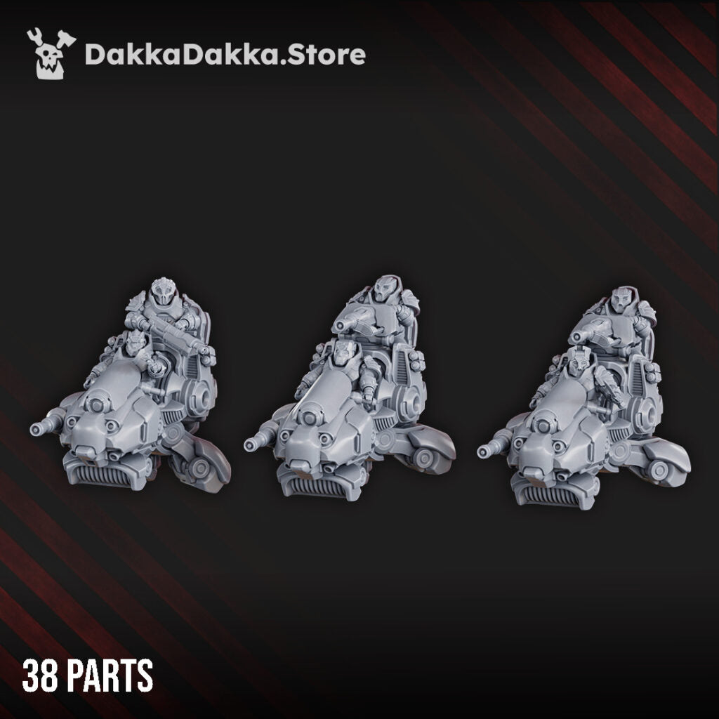Space Dwarf Mithril Blade Riders Squad, proxy miniature, 28mm heroic scale unpainted resin, view 3