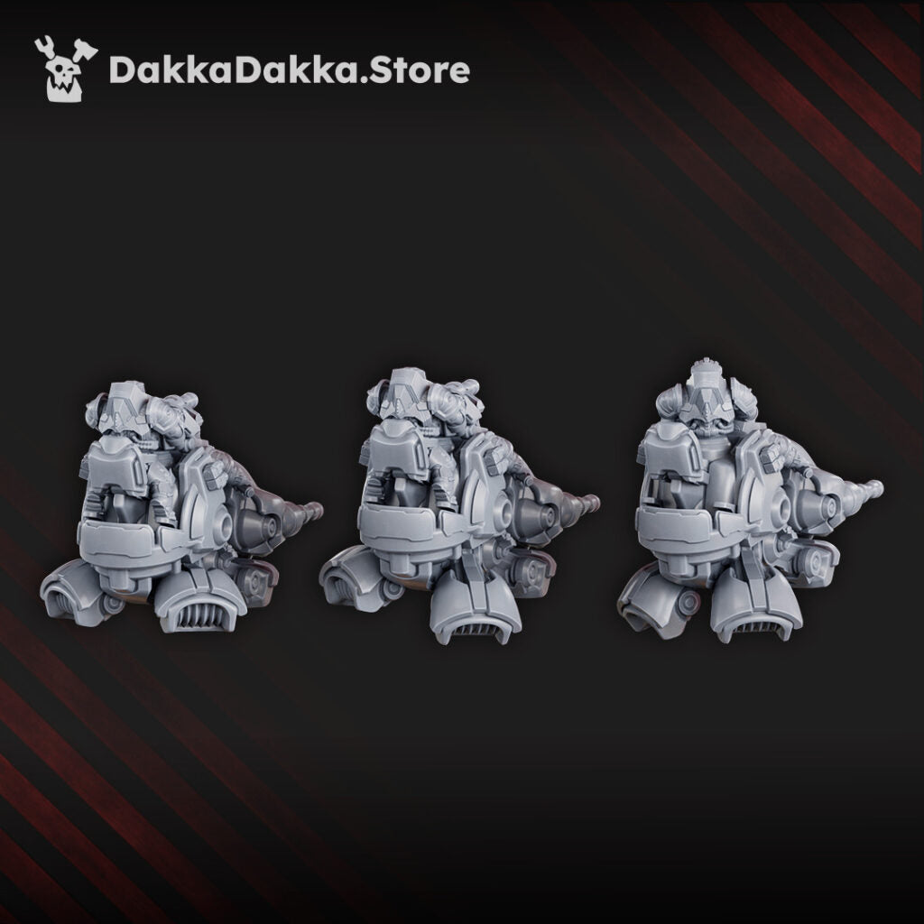 Space Dwarf Mithril Blade Riders Squad, proxy miniature, 28mm heroic scale unpainted resin, view 4
