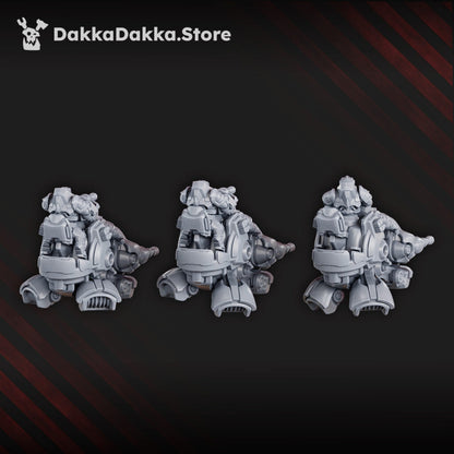 Space Dwarf Mithril Blade Riders Squad, proxy miniature, 28mm heroic scale unpainted resin, view 4