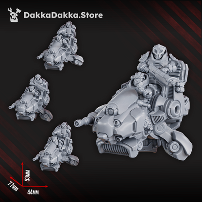 Space Dwarf Mithril Blade Riders Squad, proxy miniature, 28mm heroic scale unpainted resin, view 5