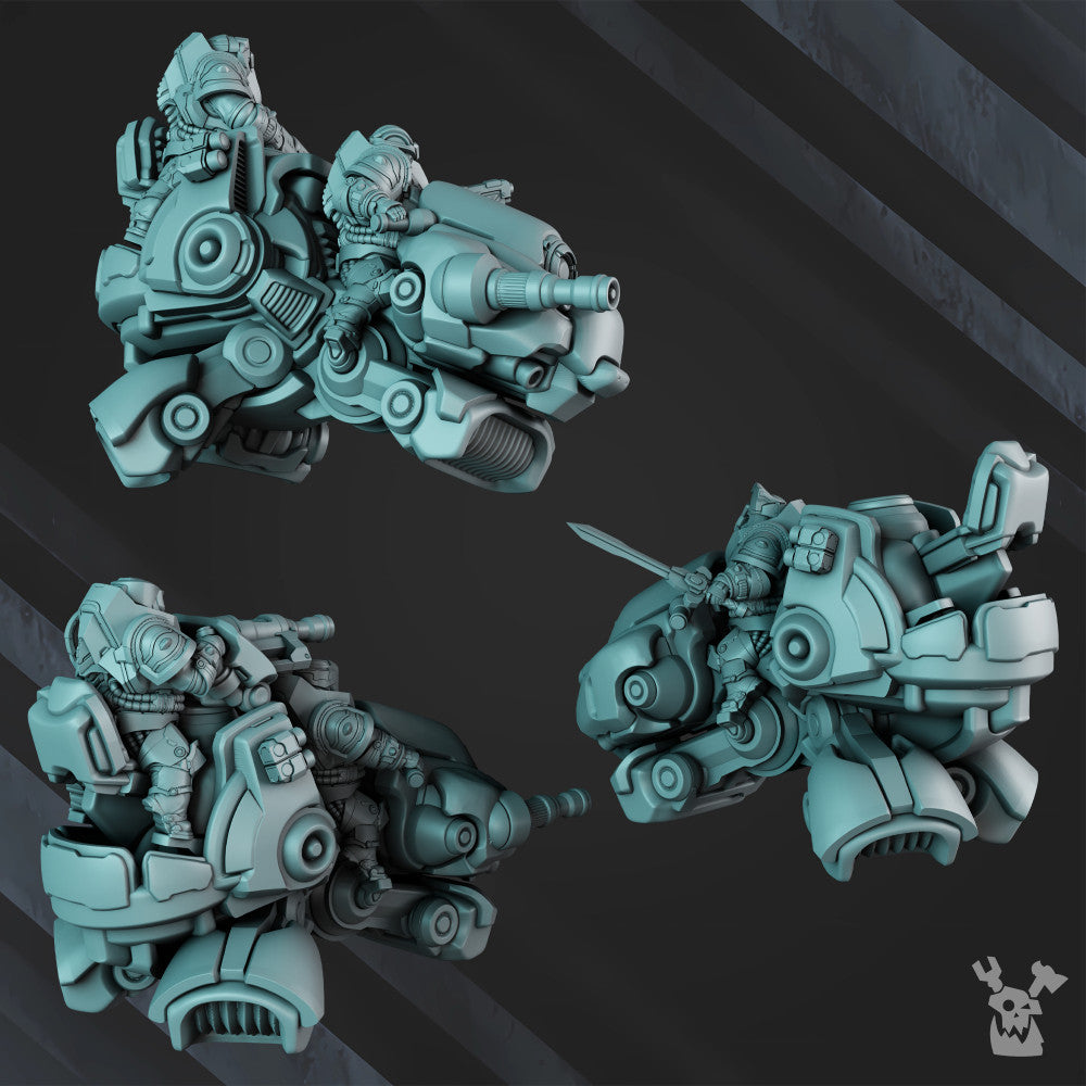 Space Dwarf Mithril Blade Riders Squad, proxy miniature, 28mm heroic scale unpainted resin, view 8