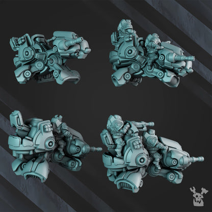 Space Dwarf Mithril Blade Riders Squad, proxy miniature, 28mm heroic scale unpainted resin, view 9