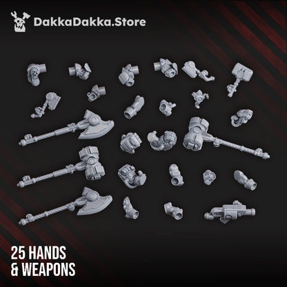 Space Dwarf Mithrilclad Sentinels Build Kit, proxy miniature, 28mm heroic scale unpainted resin, view 5