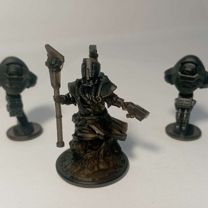 Space Dwarf Sorcerer-Thane Thaurizan, proxy miniature, 28mm heroic scale unpainted resin, view 9