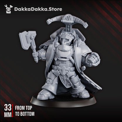 Space Dwarf Thunderfist Warrior, proxy miniature, infantry, 28mm heroic scale unpainted resin