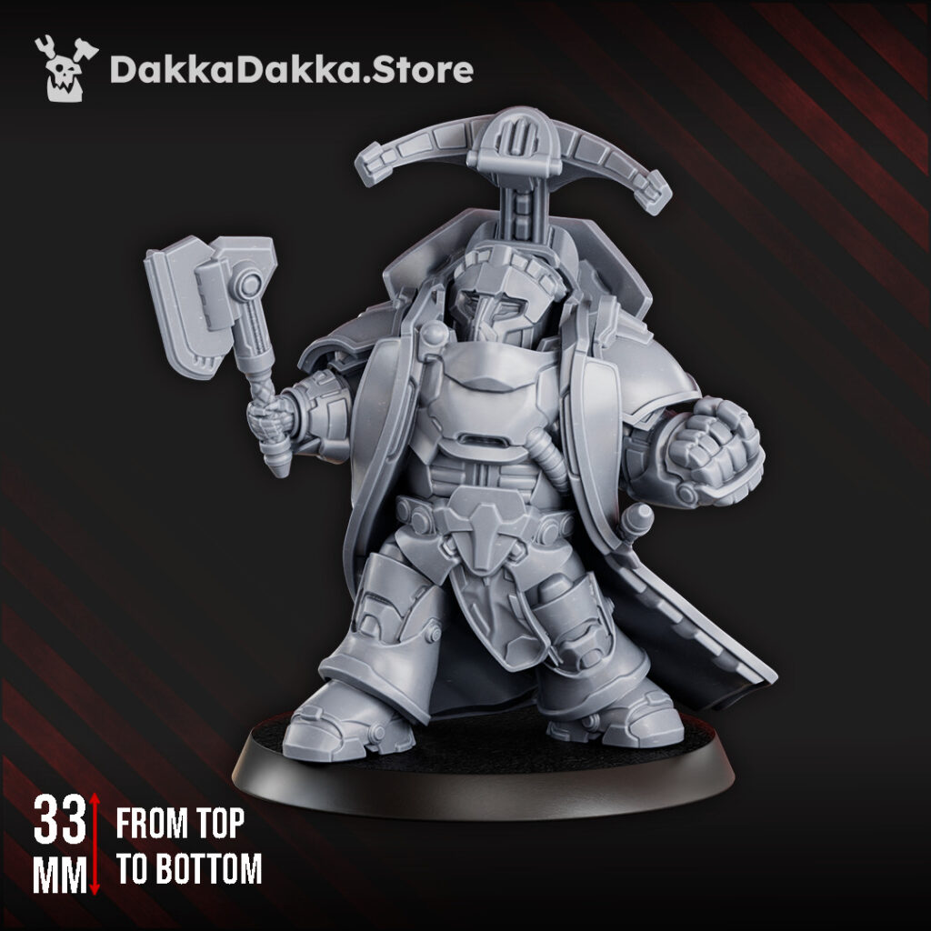 Space Dwarf Thunderfist Warrior, proxy miniature, infantry, 28mm heroic scale unpainted resin, view 2