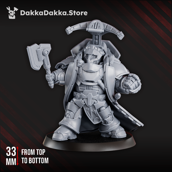 Space Dwarf Thunderfist Warrior, proxy miniature, infantry, 28mm heroic scale unpainted resin, view 7