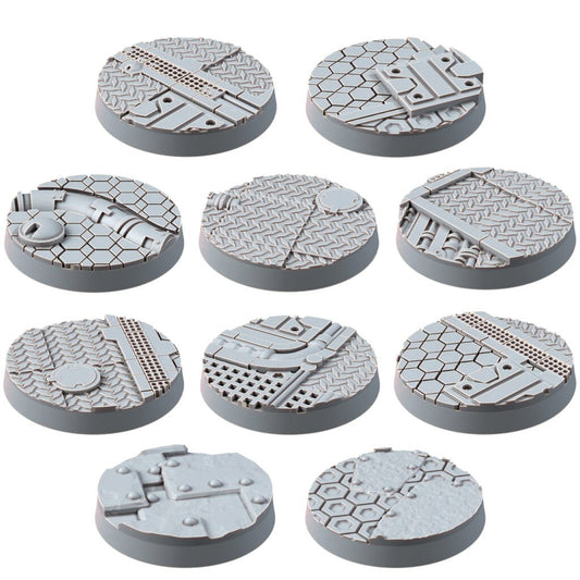 Space Dwarf 25Mm Bases (10 Units), resin miniature bases, squad, 28mm heroic scale unpainted resin