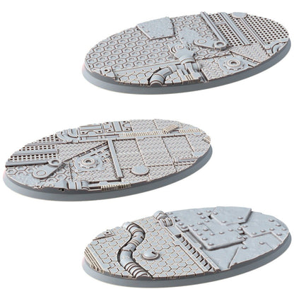 Space Dwarf 90Mm Oval Bases (3 Units), resin miniature bases, squad, 28mm heroic scale unpainted resin