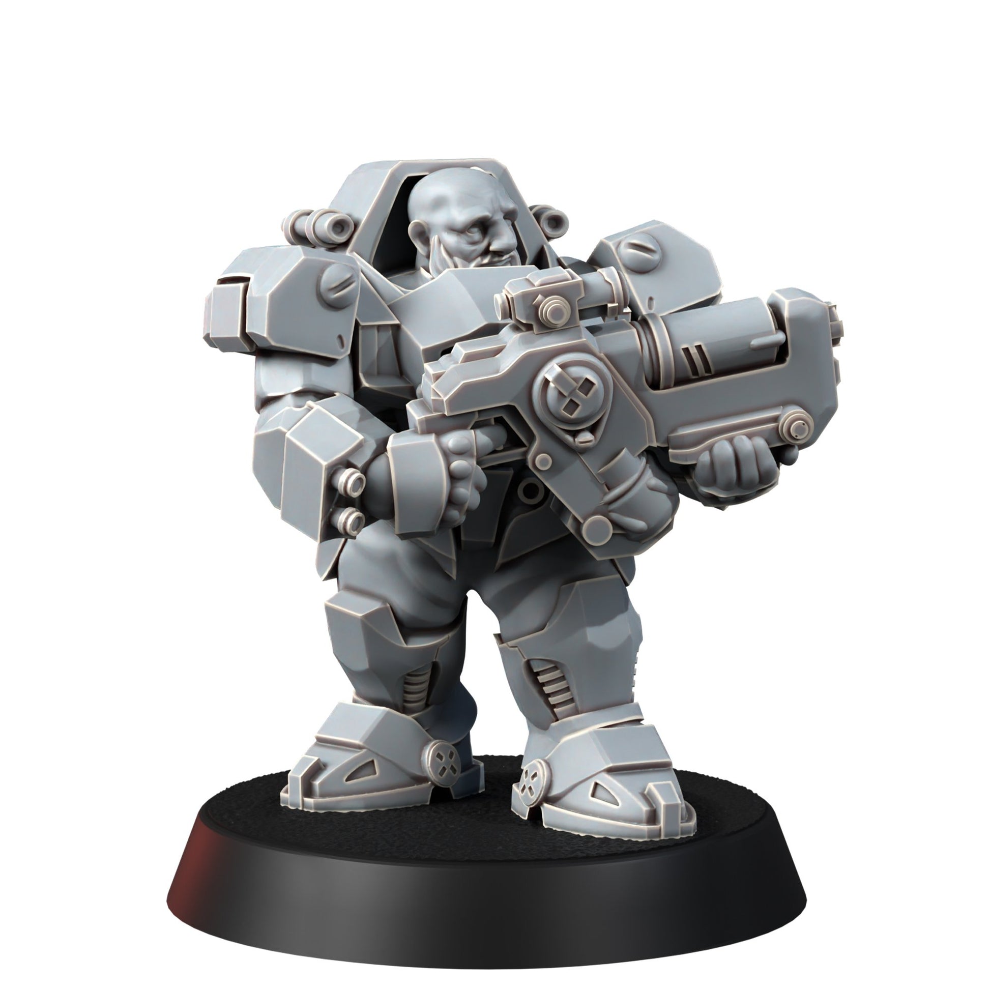 Space Dwarf Border Warriors (12 Units), proxy miniature, squad, 28mm heroic scale unpainted resin, view 4