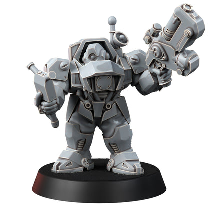 Space Dwarf Border Warriors (12 Units), proxy miniature, squad, 28mm heroic scale unpainted resin, view 6
