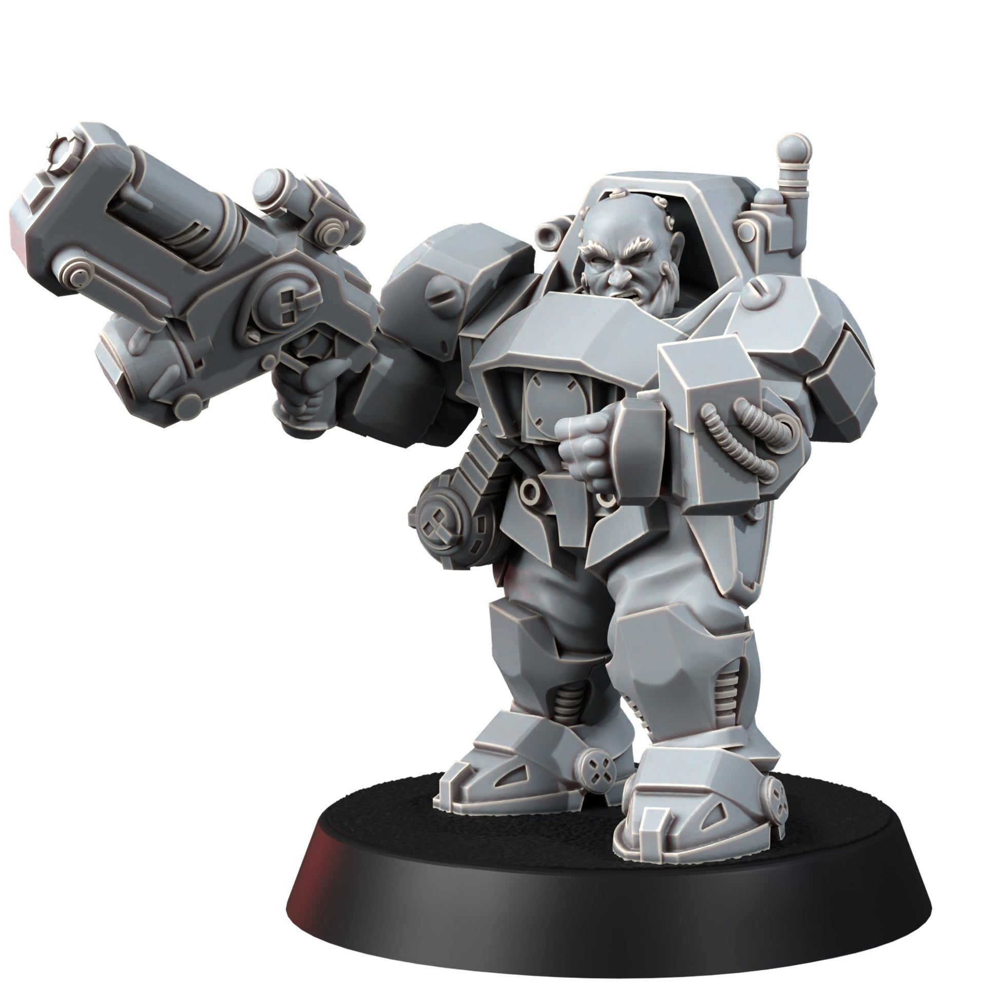 Space Dwarf Border Warriors (12 Units), proxy miniature, squad, 28mm heroic scale unpainted resin, view 7