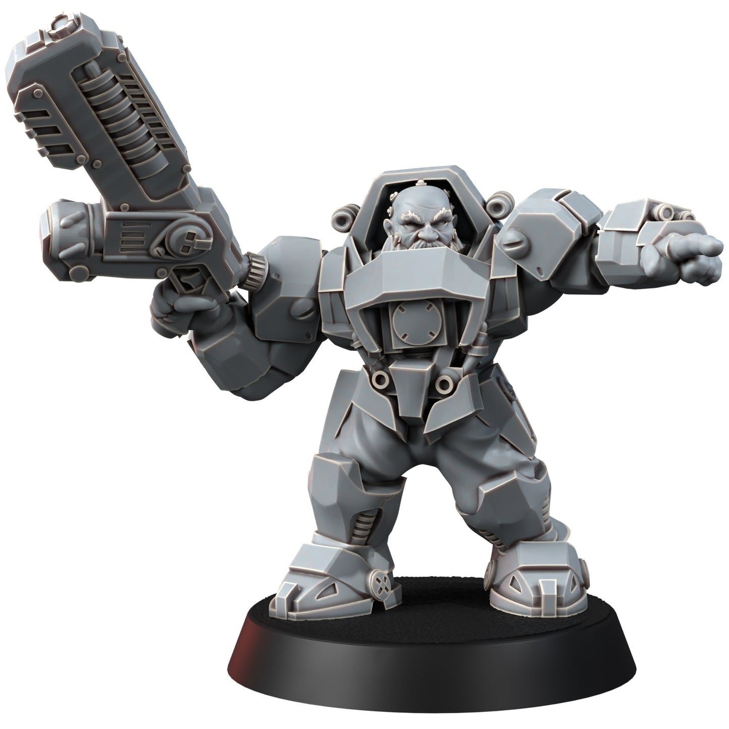 Space Dwarf Border Warriors (12 Units), proxy miniature, squad, 28mm heroic scale unpainted resin, view 8