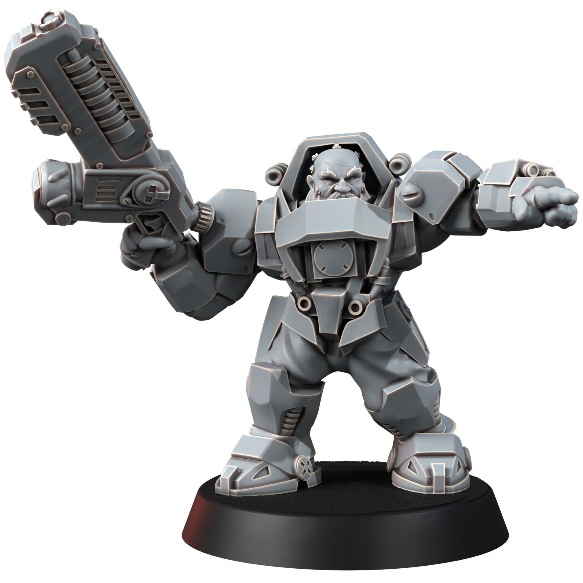 Space Dwarf Border Warriors (12 Units), proxy miniature, squad, 28mm heroic scale unpainted resin, view 8