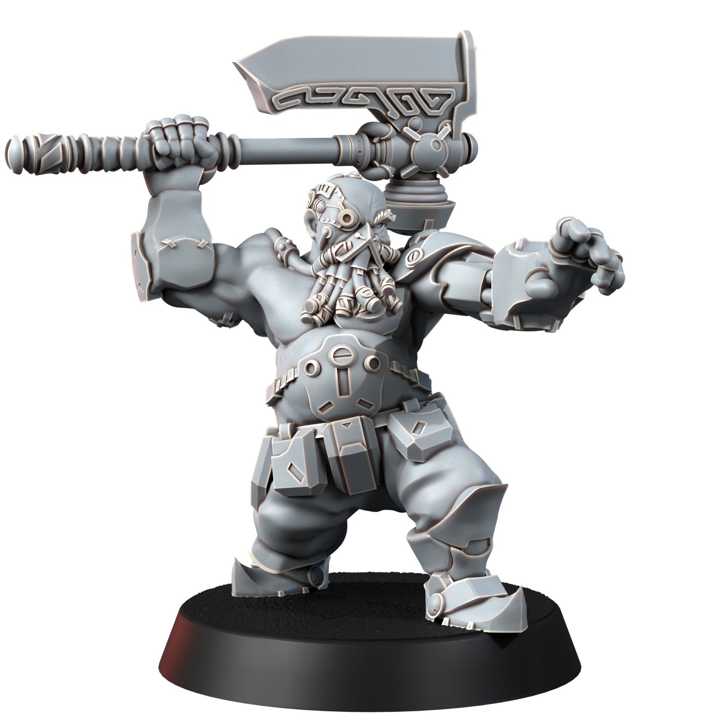 Space Dwarf Furious Berserkers (6 Units), proxy miniature, squad, 28mm heroic scale unpainted resin, view 5