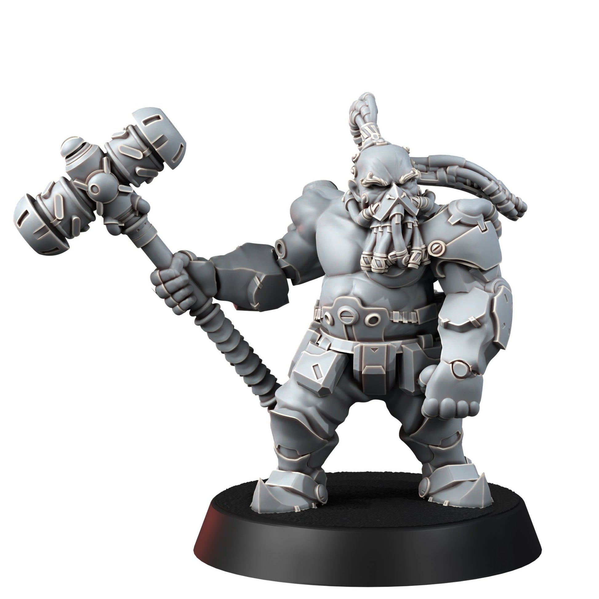 Space Dwarf Furious Berserkers (6 Units), proxy miniature, squad, 28mm heroic scale unpainted resin, view 6