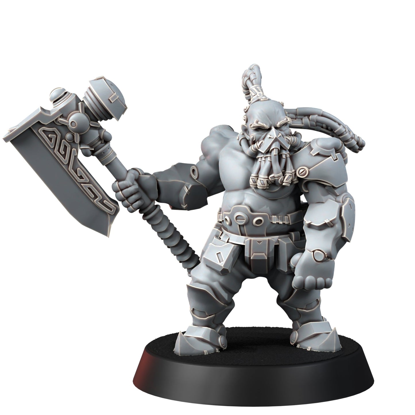 Space Dwarf Furious Berserkers (6 Units), proxy miniature, squad, 28mm heroic scale unpainted resin, view 7