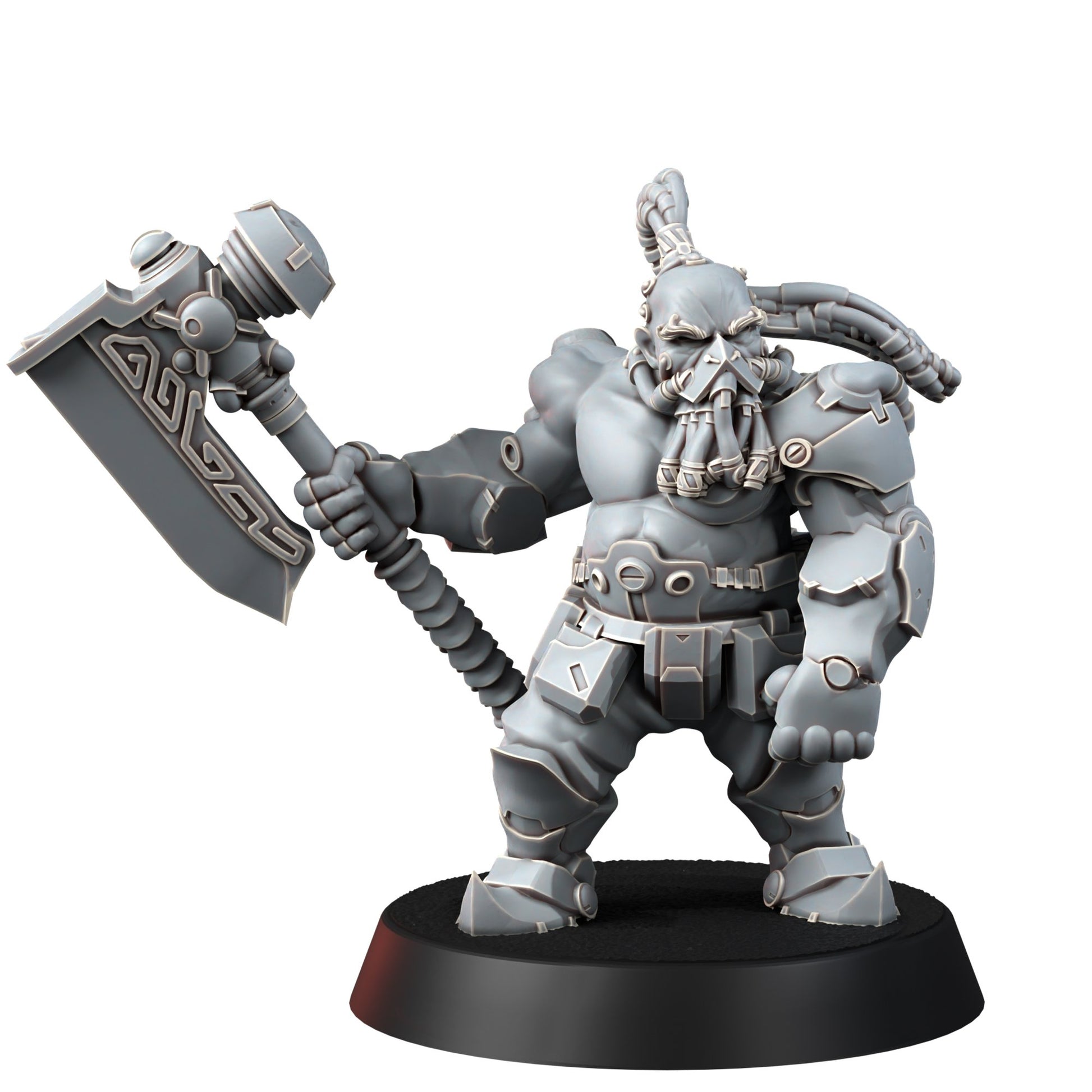 Space Dwarf Furious Berserkers (6 Units), proxy miniature, squad, 28mm heroic scale unpainted resin, view 7