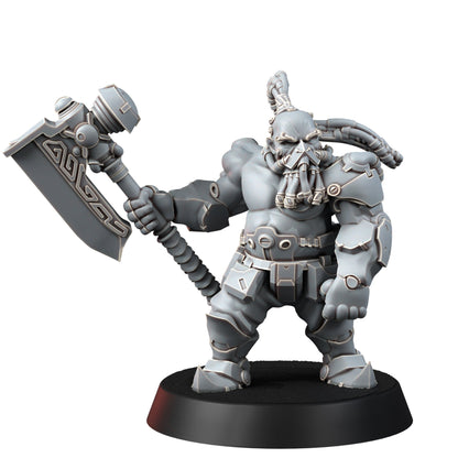 Space Dwarf Furious Berserkers (6 Units), proxy miniature, squad, 28mm heroic scale unpainted resin, view 7