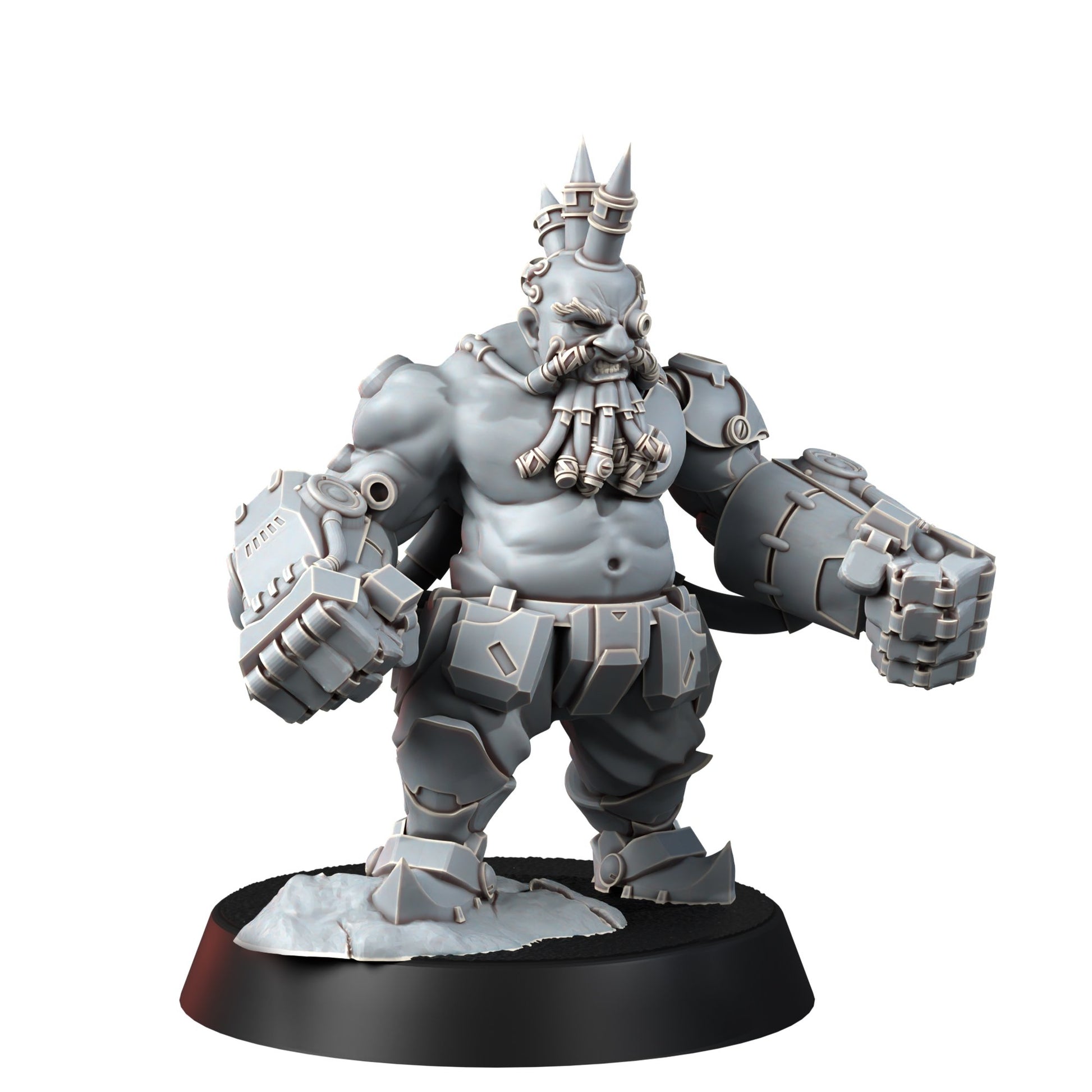 Space Dwarf Furious Berserkers (6 Units), proxy miniature, squad, 28mm heroic scale unpainted resin, view 8