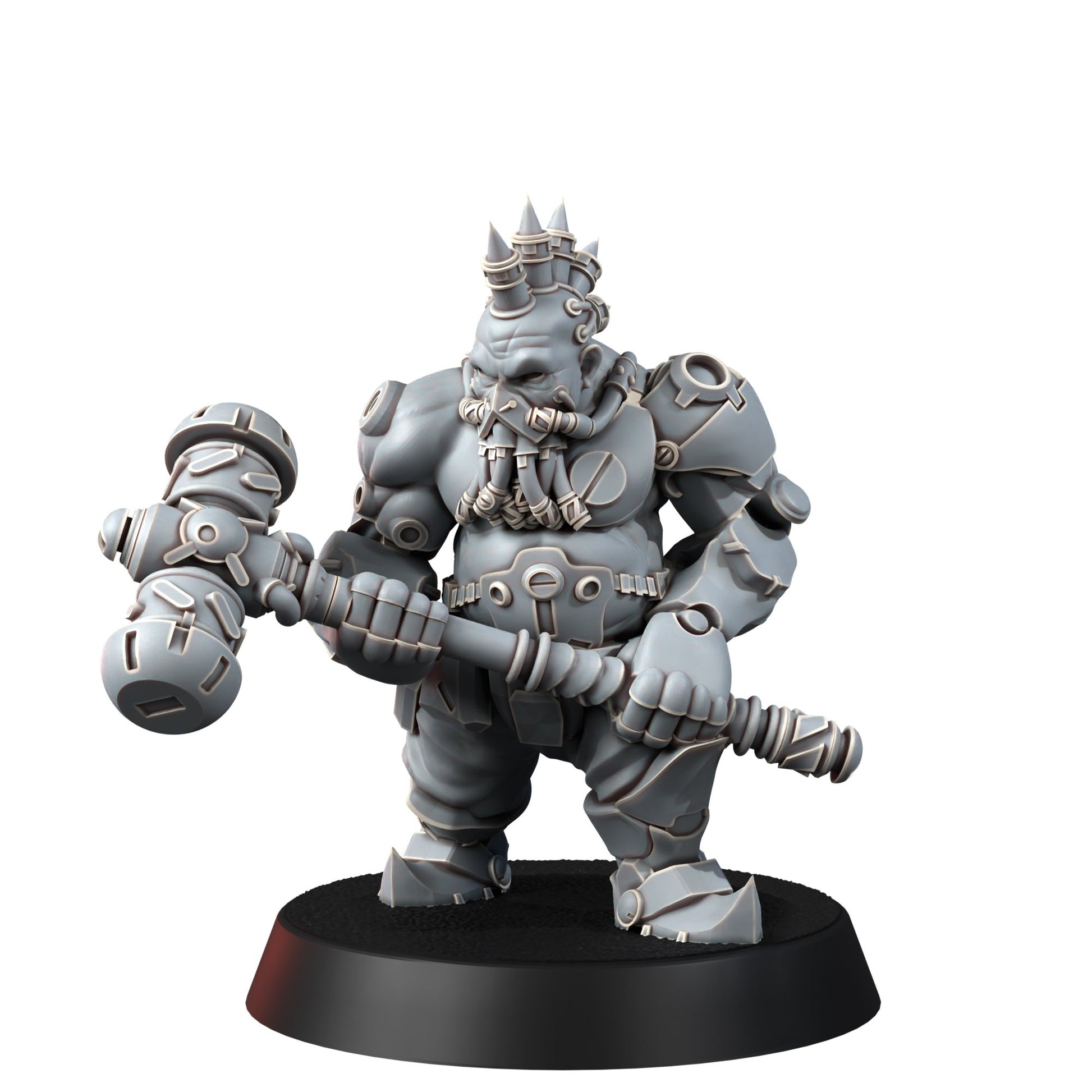 Space Dwarf Furious Berserkers (6 Units), proxy miniature, squad, 28mm heroic scale unpainted resin, view 9