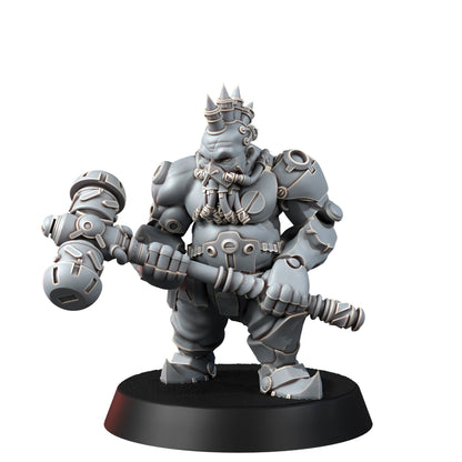 Space Dwarf Furious Berserkers (6 Units), proxy miniature, squad, 28mm heroic scale unpainted resin, view 9