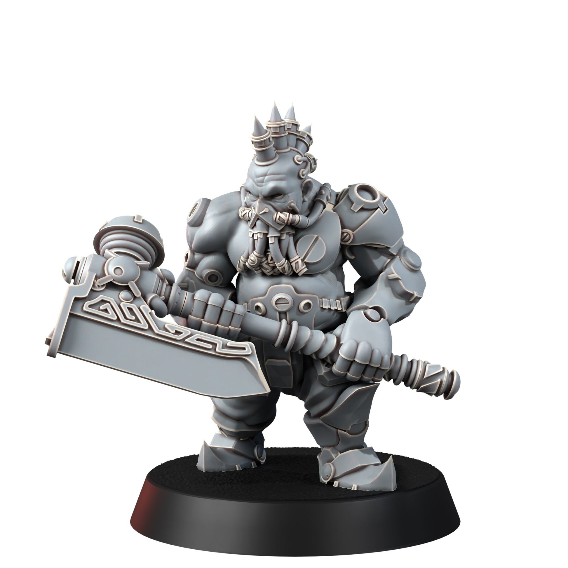 Space Dwarf Furious Berserkers (6 Units), proxy miniature, squad, 28mm heroic scale unpainted resin, view 10