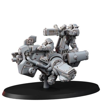 Space Dwarf Gold Hunter With Turret, proxy miniature, artillery, 28mm heroic scale unpainted resin