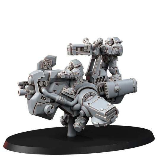 Space Dwarf Gold Hunter With Turret, proxy miniature, artillery, 28mm heroic scale unpainted resin