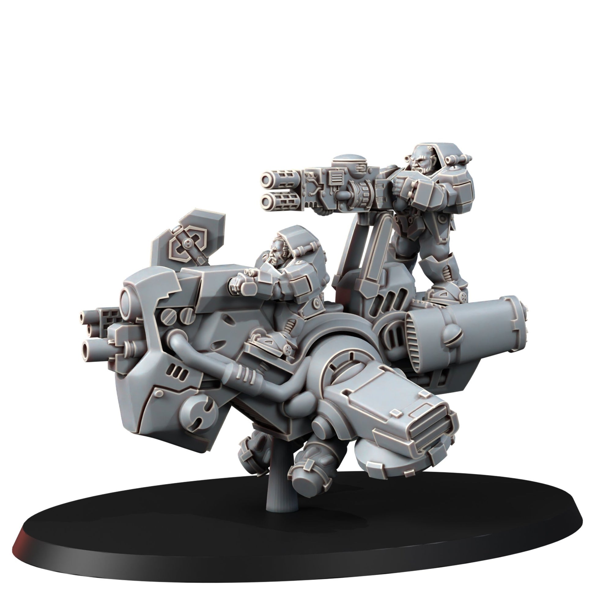 Space Dwarf Gold Hunter With Turret, proxy miniature, artillery, 28mm heroic scale unpainted resin, view 2