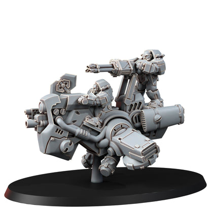 Space Dwarf Gold Hunter With Turret, proxy miniature, artillery, 28mm heroic scale unpainted resin, view 3