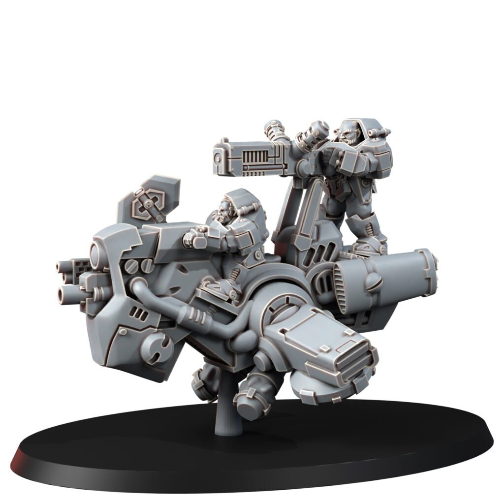 Space Dwarf Gold Hunter With Turret, proxy miniature, artillery, 28mm heroic scale unpainted resin, view 4