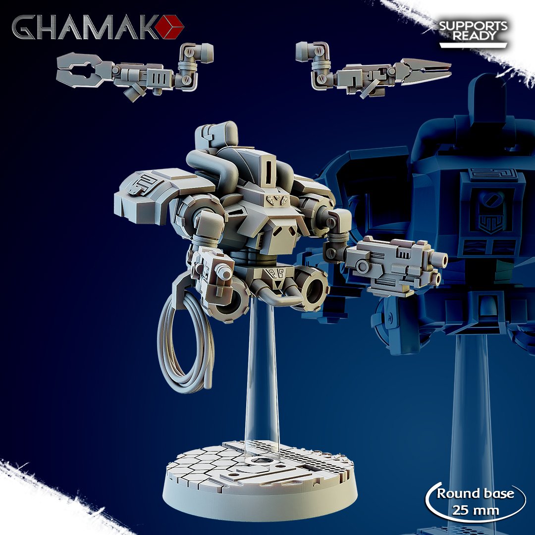 Space Dwarf Thoradins Drones (3 Units), proxy miniature, squad, 28mm heroic scale unpainted resin, view 6