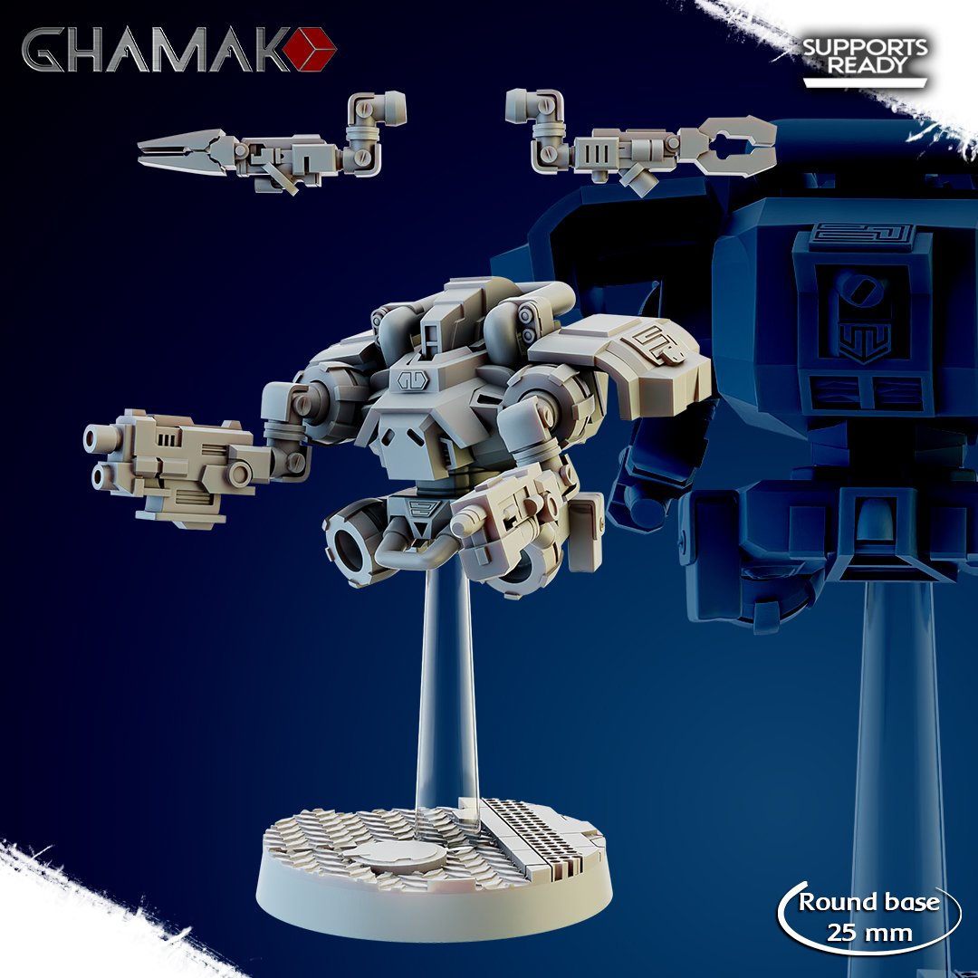 Space Dwarf Thoradins Drones (3 Units), proxy miniature, squad, 28mm heroic scale unpainted resin, view 8