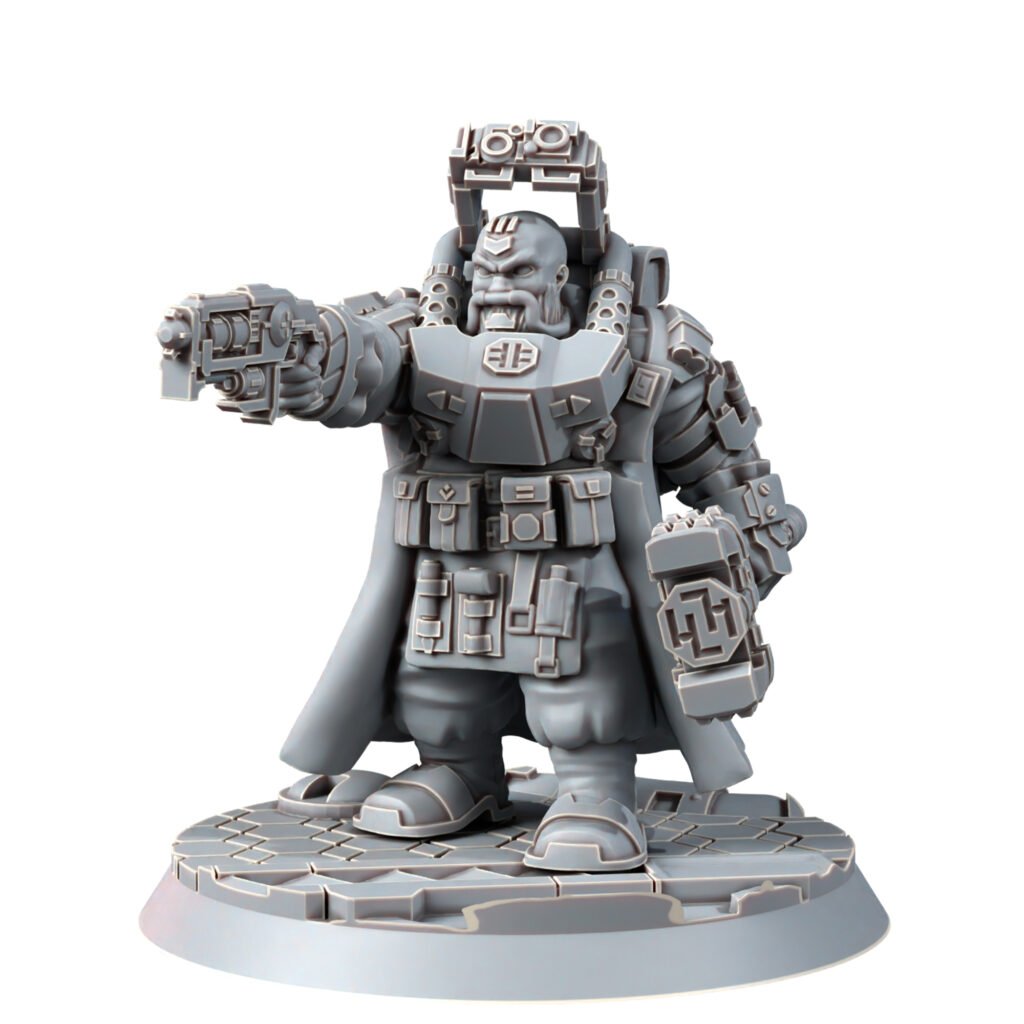 Space Dwarf Thoradins Team (5 Units), proxy miniature, squad, 28mm heroic scale unpainted resin, view 4